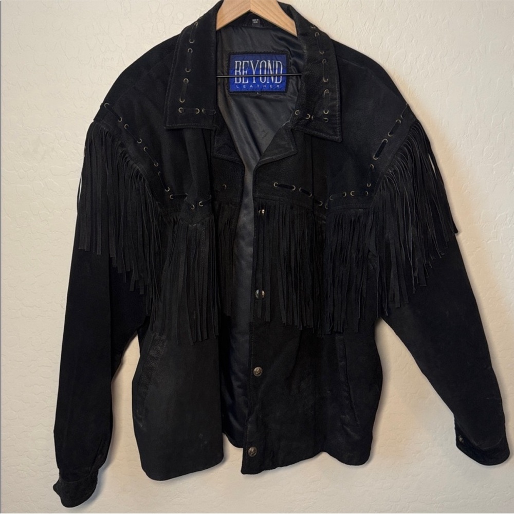 Beyond Leather Vintage Fringe Jacket Size L